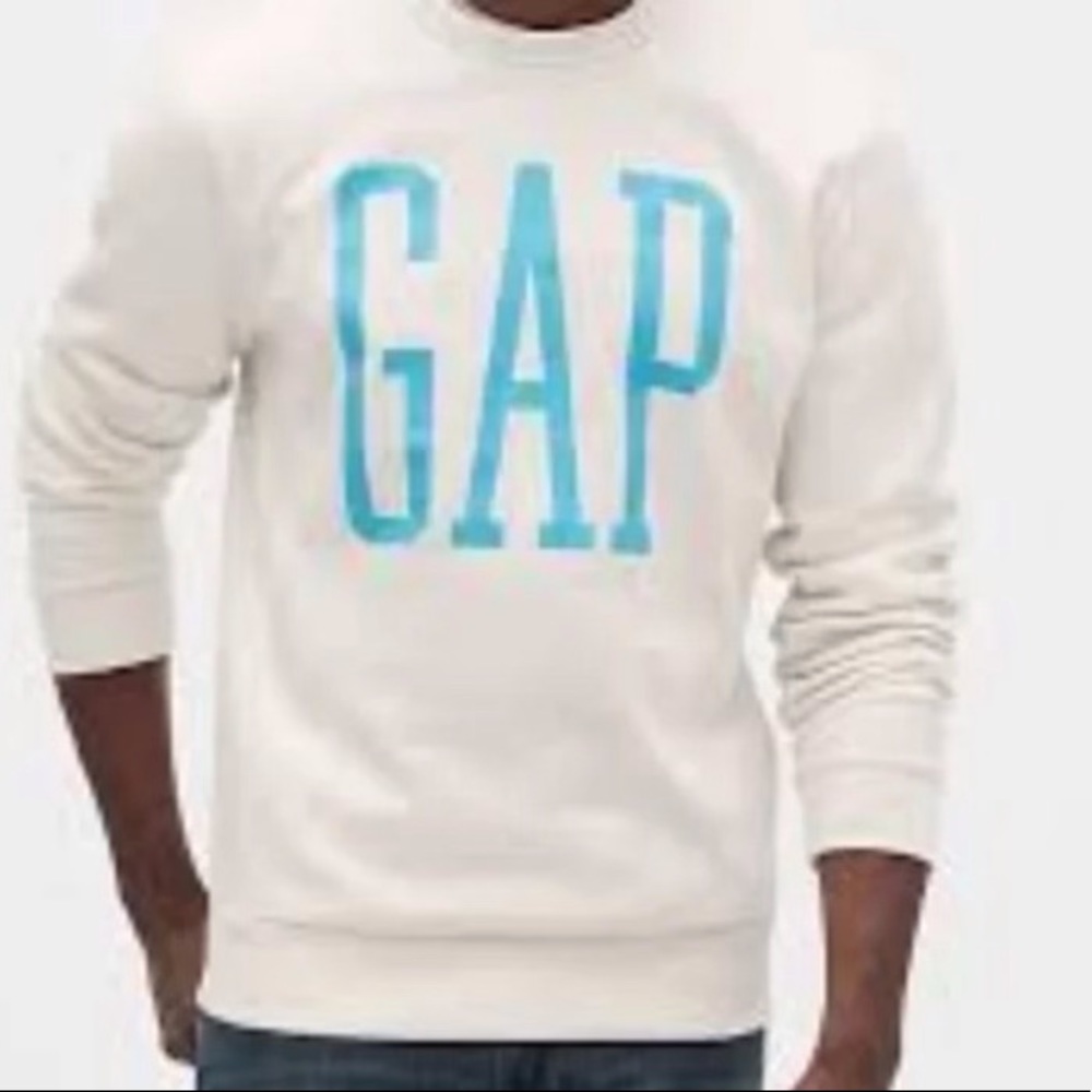 Gap Crewneck Sweater Teal Logo Size Large